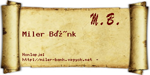 Miler Bánk névjegykártya